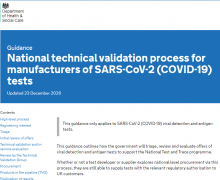 National technical validation process for manufacturers of SARS-CoV-2 (COVID-19) tests [Updated 23rd December 2020]